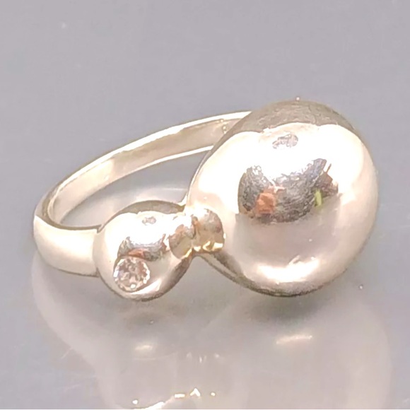 Silpada Vintage Rare Sterling Silver CZ Dome Ring - Picture 2 of 11